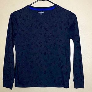 Cat & Jack Long Sleeve Paper Airplane Children Shirt Size Medium
